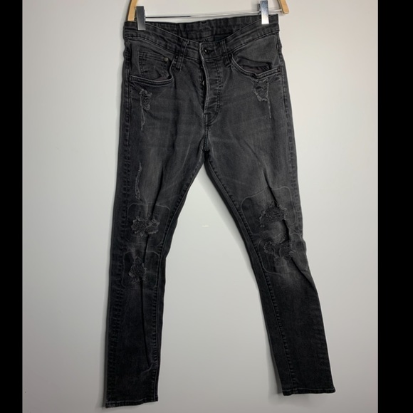 Distressed Grey Skinny Jeans - Picture 1 of 5